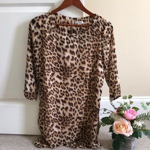 Charming Charlie Leopard Print Knee Length Dress